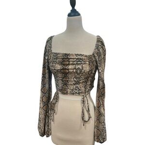Forever 21 Brown Snake Print Blouse